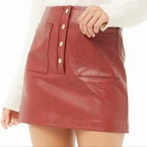 Forever21 Red Leather Skirt